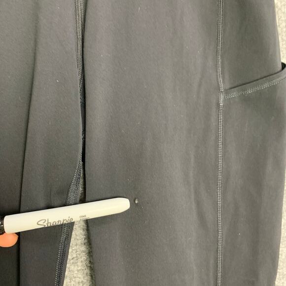 Lululemon ‎ 6 Cropped Leggings Stretch Running Pockets Black - Picture 4 of 11